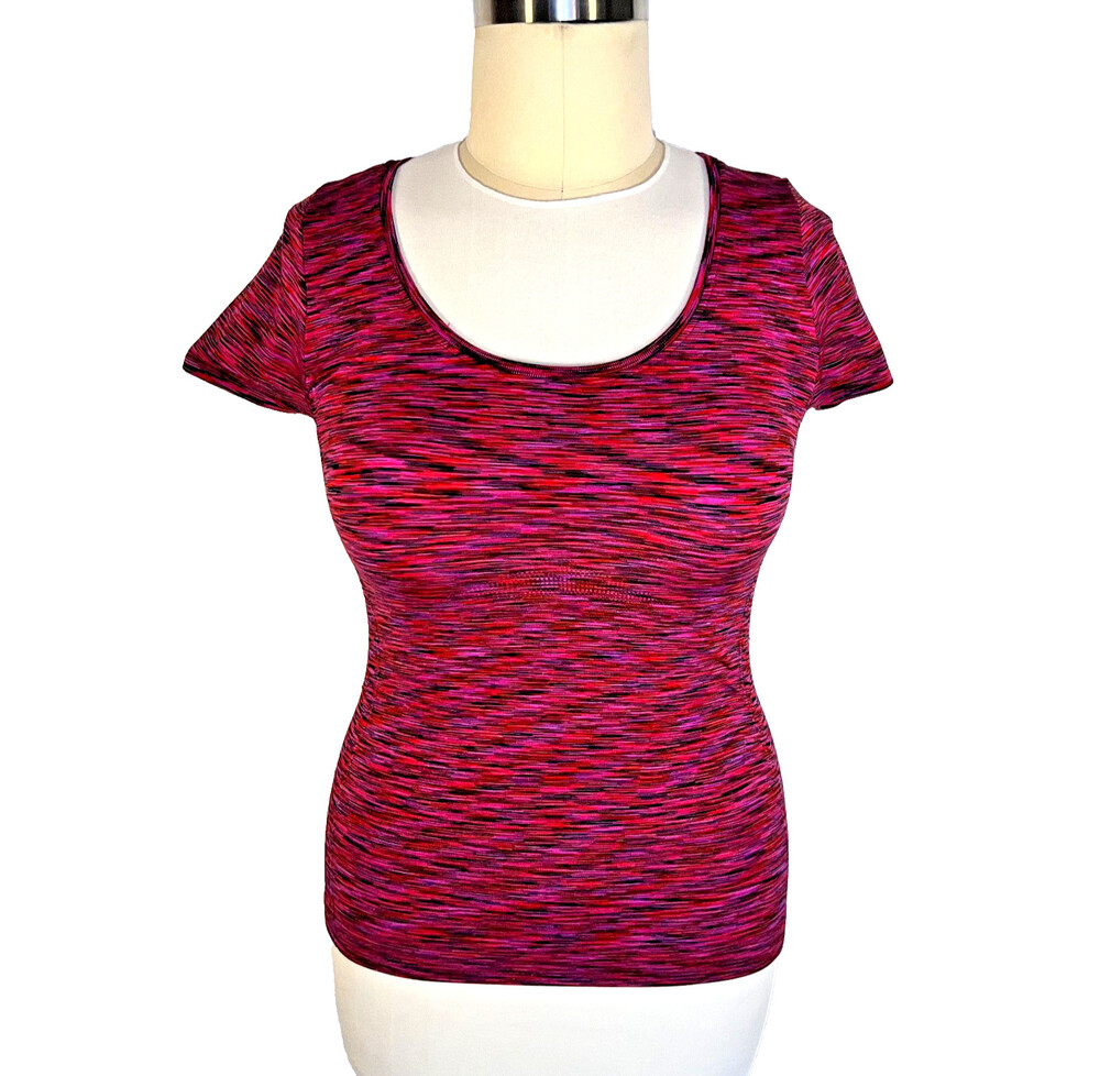 Serenity Tee Womens L Short Sleeve Performance Stretch Ribbed Sides Space Dye